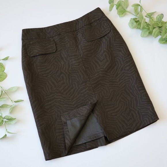 ANN TAYLOR Size 6 Brown Career Skirt Zebra Print - Picture 5 of 8